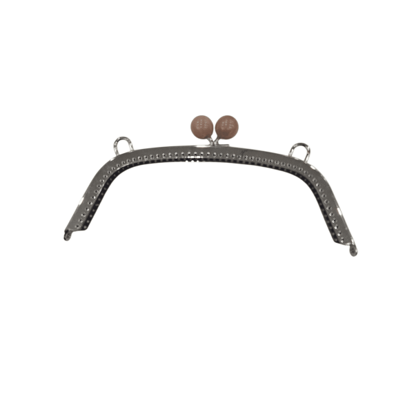 METAL ÇANTA KLİPSİ 22 CM NİKEL SOMON BONCUKLU
