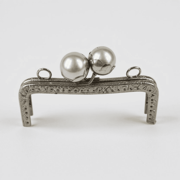 METAL ÇANTA KLİPSİ İNCİLİ 16 CM NİKEL