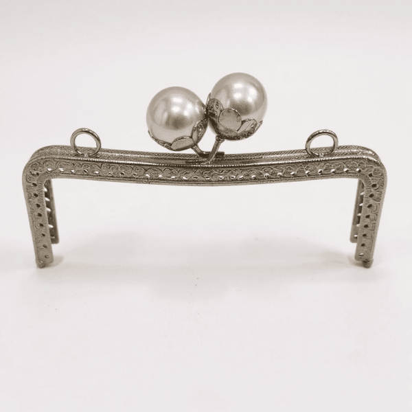 METAL ÇANTA KLİPSİ İNCİLİ 20 CM NİKEL