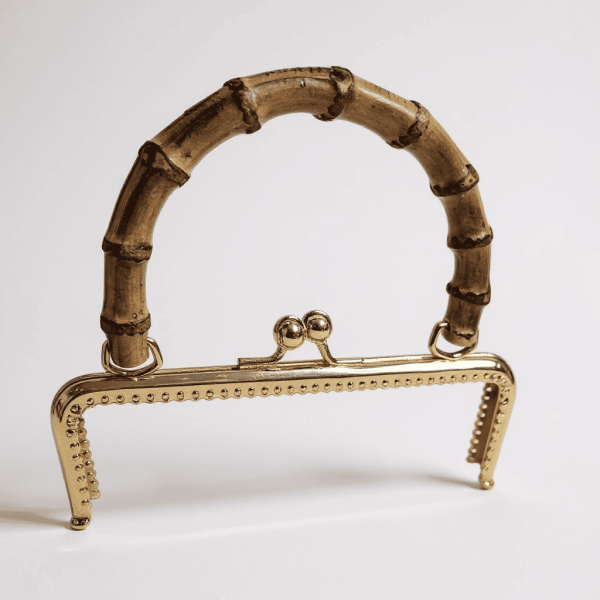 METAL ÇANTA KLİPSİ BAMBU SAPLI 20 CM GOLD
