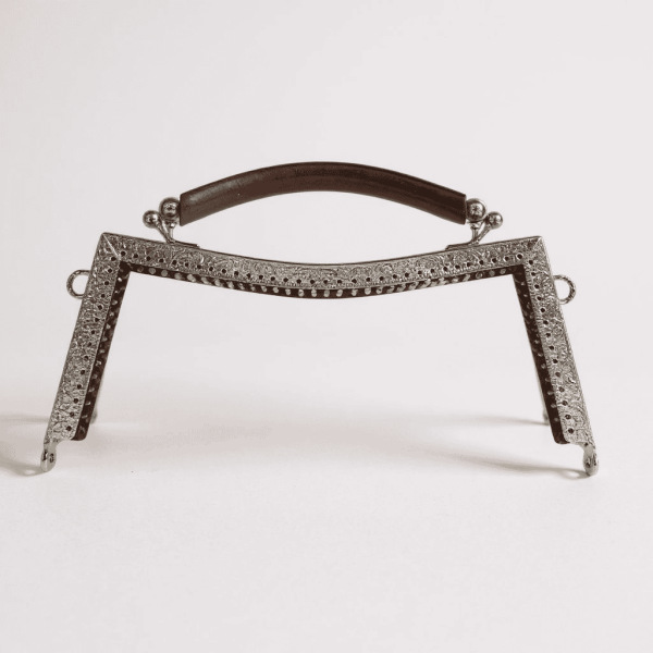 METAL ÇANTA KLİPSİ AKRİLİK SAPLI 20 CM GÜMÜŞ