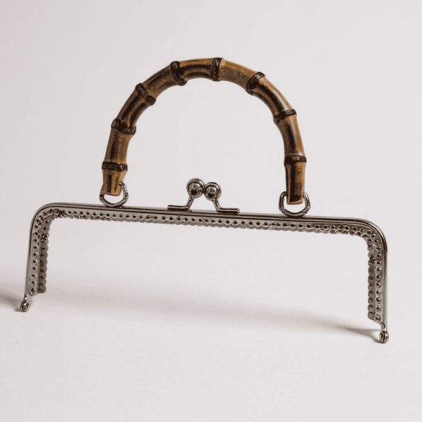 METAL ÇANTA KLİPSİ BAMBU SAPLI 25 CM NİKEL