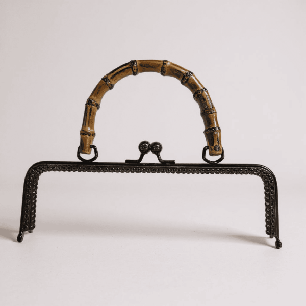 METAL ÇANTA KLİPSİ BAMBU SAPLI 25 CM SİYAH